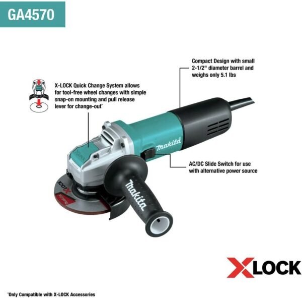 Makita GA4570 Angle Grinder Review High-Performance Tool with X-LOCK System Features