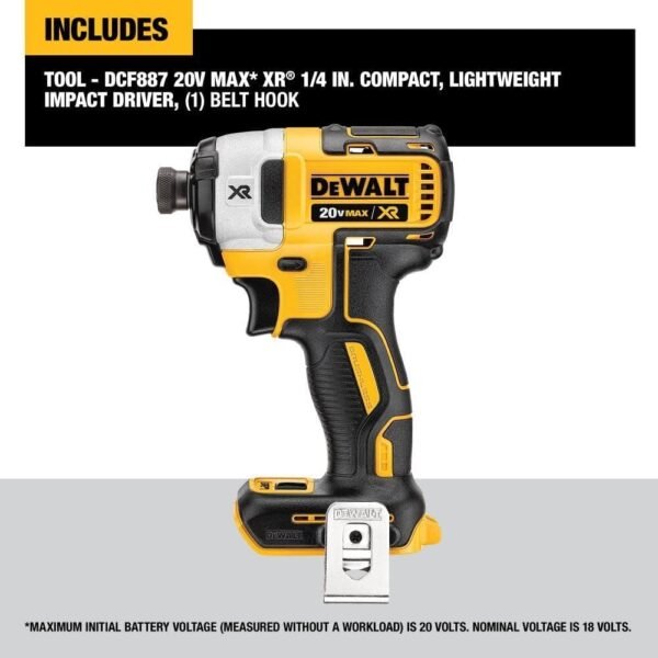 61-aRe7-3qL._AC_SL1000_ DEWALT 20V MAX XR Impact Driver DCF887B review powerful tool for professionals