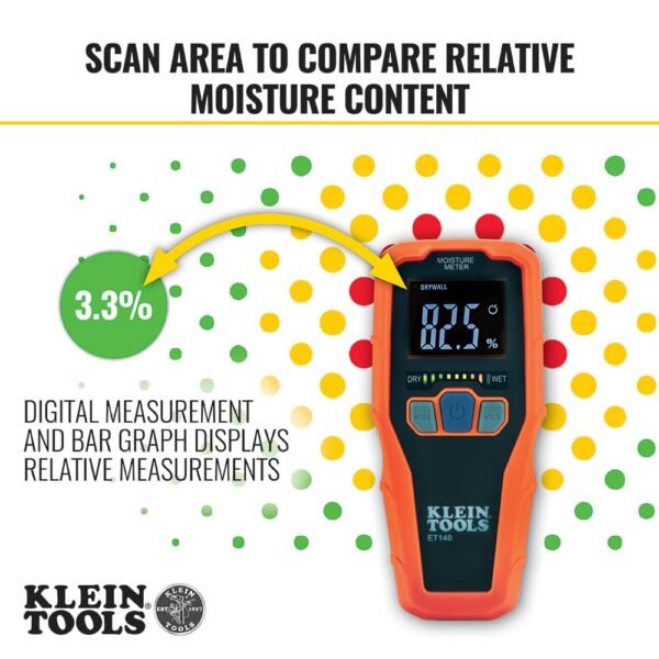 Klein Tools ET140 Moisture Meter Review for Accurate Drywall, Wood, and Masonry Testing