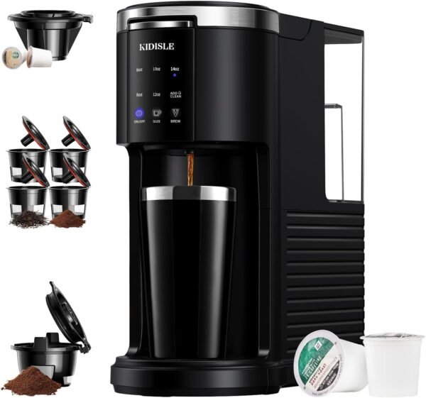 61B5zj3lgOL._AC_SL1500_ KIDISLE Single Serve Coffee Maker CM9429D Review Compact 3-in-1 Brewer with Travel Mug