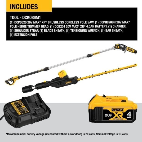 DEWALT DCKO86M1 Cordless Pole Saw and Hedge Trimmer Combo Kit review