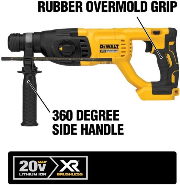 61JjbPCdK0L._AC_SL1000_ DEWALT 20V MAX XR Rotary Hammer Drill DCH133B review with safety goggle included