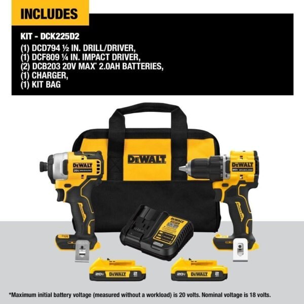 61MAB6EAQjL._AC_SL1000_ DEWALT 20V MAX DCK225D2 Power Tool Combo Kit review for DIY enthusiasts and professionals