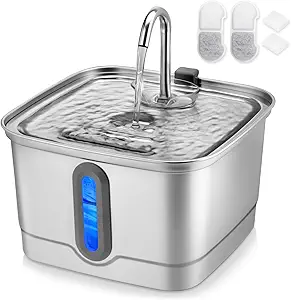 61SpfVTcCqL.__AC_SX300_SY300_QL70_FMwebp_ Stainless Steel Cat Water Fountain Review SEIRMEP 101oz Automatic Pet Fountain for Cats