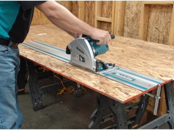 Makita SP6000J1 Plunge Circular Saw review with guide rail for precision cutting