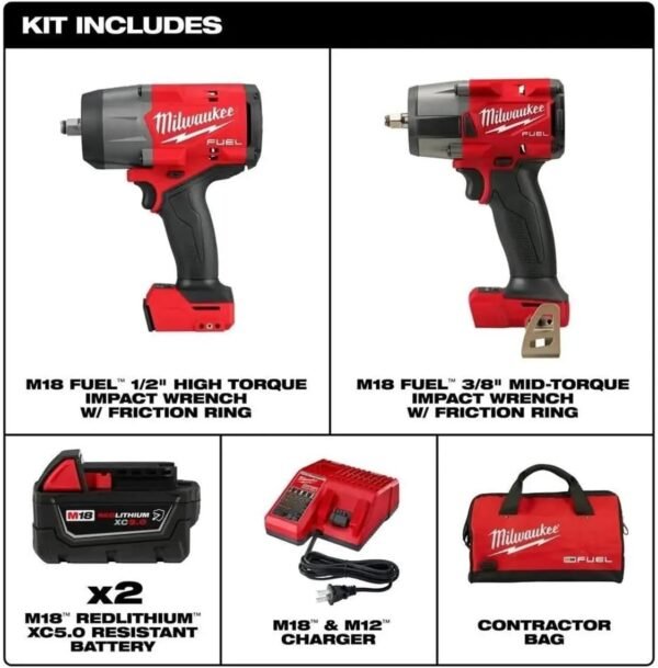 61b8hW7jTRL._AC_SL1200_ Milwaukee 3010-22 Power Tool Combo Kit Review Ultimate Torque Performance and Versatility