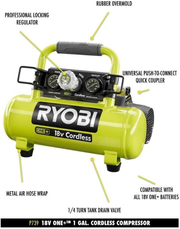 61cSbUQ9lGL._AC_SL1000_ RYOBI ONE+ Portable Air Compressor P739 Review A Compact Cordless Tool for Tire Inflation