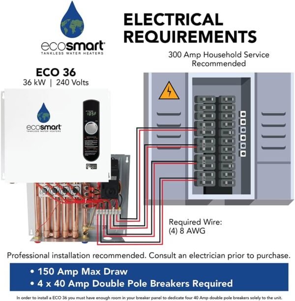 61fma-xFr1L._AC_SL1000_ EcoSmart ECO 36 Electric Tankless Water Heater Review for Energy-Efficient Home Heating