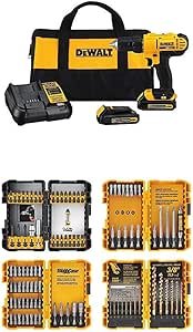 61qkm8jrJDL.__AC_SX300_SY300_QL70_ML2_ DEWALT 20V MAX Cordless Drill DCD771C2 Review with 100-Piece Accessory Set Insights