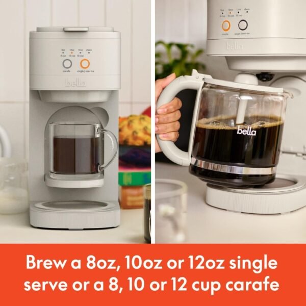 BELLA Coffee Maker Combo review versatile 2-in-1 design with customizable brewing options
