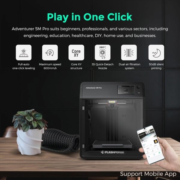 Review of FLASHFORGE Adventurer 5M Pro 3D Printer High-Speed Performance