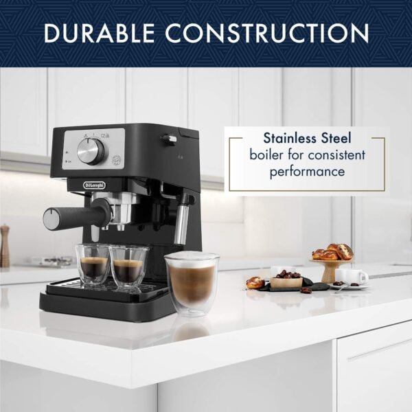 De'Longhi Stilosa Manual Espresso Machine Review Compact Design with 15 Bar Pressure