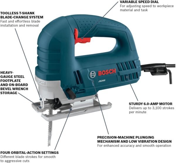Bosch JS260 Jig Saw Review Powerful 6.0 Amp Motor with Smooth Cutting