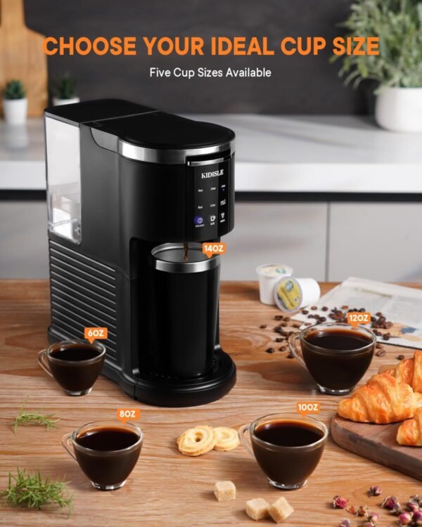 71A4kNv01L._AC_SL1500_ KIDISLE Single Serve Coffee Maker CM9429D Review Compact 3-in-1 Brewer with Travel Mug