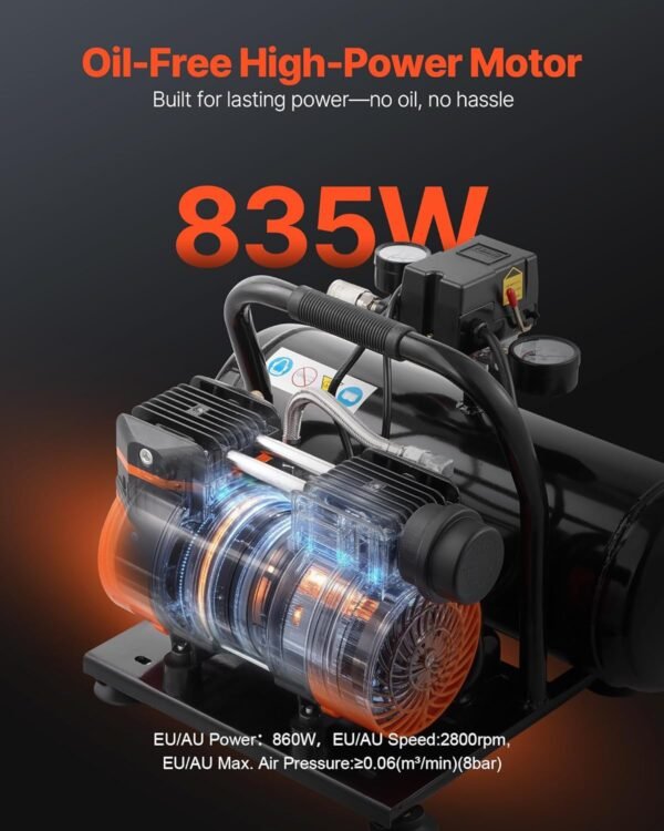 71B35HVbTL._AC_SL1500_ VEVOR 2 Gallon Air Compressor Review Quiet Portable Performance for Tire Inflation and More