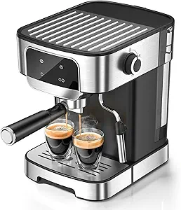 LERTIN EM615 espresso machine review the compact semi-automatic coffee maker with milk frother