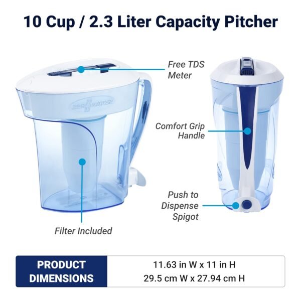 ZeroWater 10-Cup Ready-Pour Water Filter Pitcher Review for Purest Drinking Experience