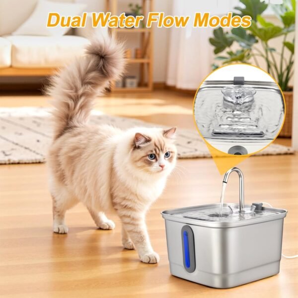 Stainless Steel Cat Water Fountain Review SEIRMEP 101oz Automatic Pet Fountain for Cats
