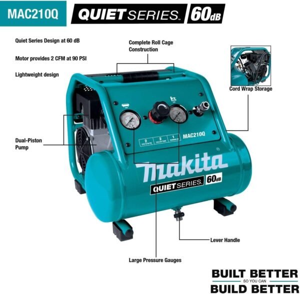 Review of Makita MAC210Q Portable Air Compressor Quiet Series for Home and Job Sites