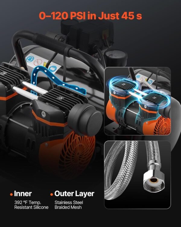 71Sb5VVcGeL._AC_SL1500_ VEVOR 2 Gallon Air Compressor Review Quiet Portable Performance for Tire Inflation and More