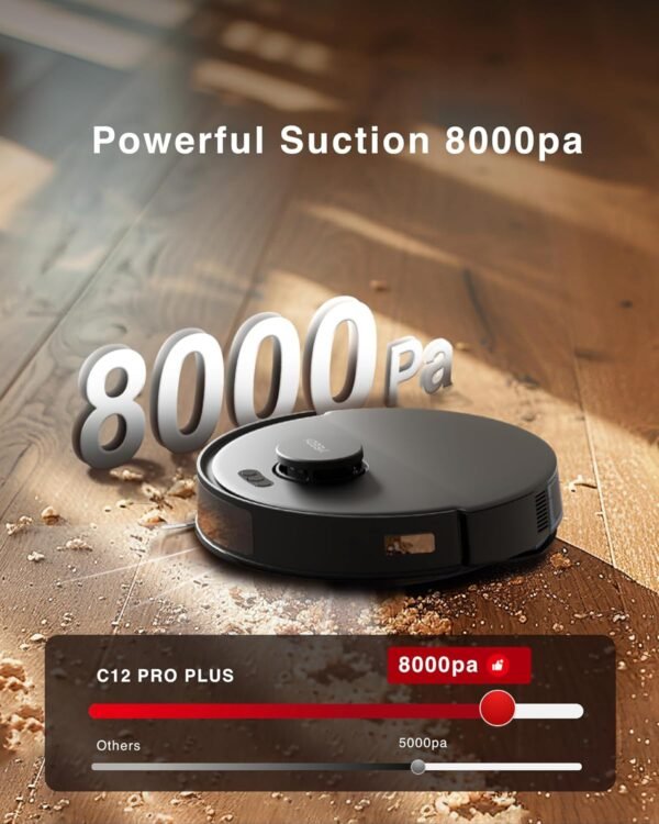 71Y22pTrkL._AC_SL1500_ Yeedi C12 PRO Plus Robot Vacuum and Mop review with powerful suction and smart features