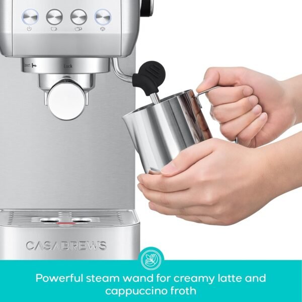 Casabrews 3700 Espresso Machine Review Sleek Semi-Automatic Coffee Maker with Milk Frother
