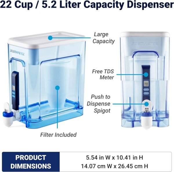 ZeroWater 22-Cup Ready-Read Water Filter Dispenser review for purest tap water taste