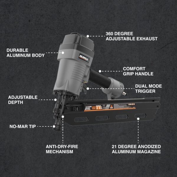 71iqawJX1WL._AC_SL1500_ NuMax SFR2190 Framing Nailer Review Durable Pneumatic Tool for Construction Projects
