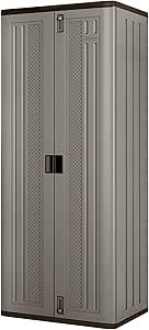 Suncast Tall Storage Cabinet review durable platinum resin garage organization solution