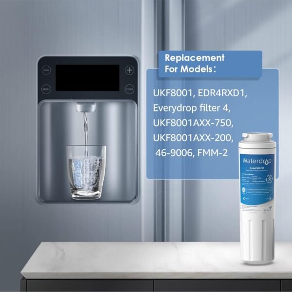 71rkcKTWsQL._AC_SL1500_ Waterdrop UKF8001 Refrigerator Water Filter review comparing performance with Whirlpool EDR4RXD1