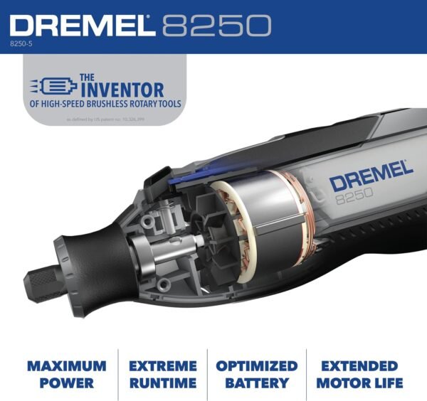 71zevOlgnyL._AC_SL1500_ Dremel 8250 Cordless Rotary Tool Review High Performance with Brushless Motor and Accessories