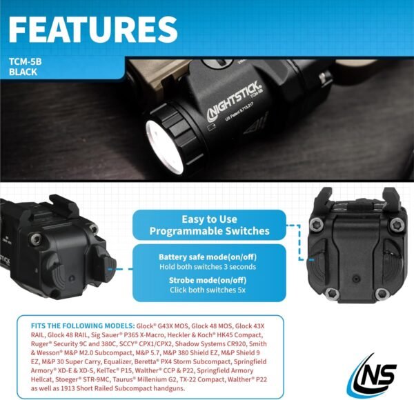 812oygU-mCL._AC_SL1500_ Comprehensive review of Nightstick TCM-5B subcompact handgun light for tactical enthusiasts