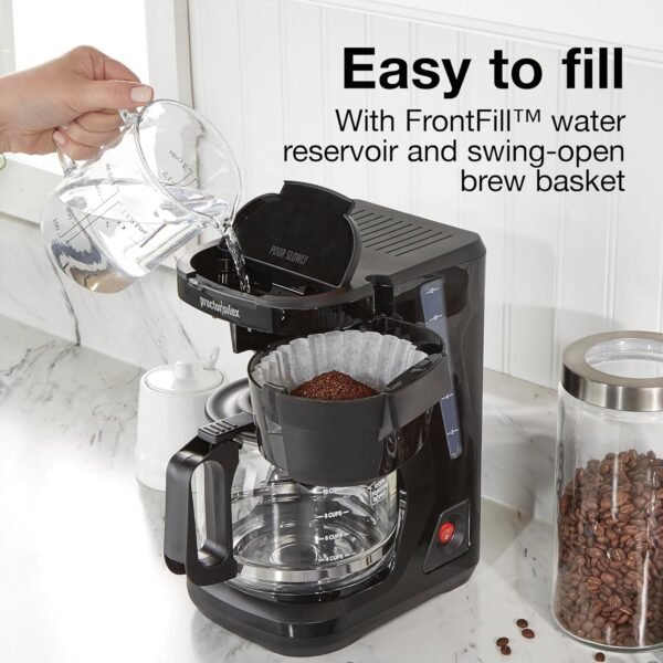 Proctor Silex FrontFill Coffee Maker Review Compact Programmable Drip Machine with 12-Cup Capacity