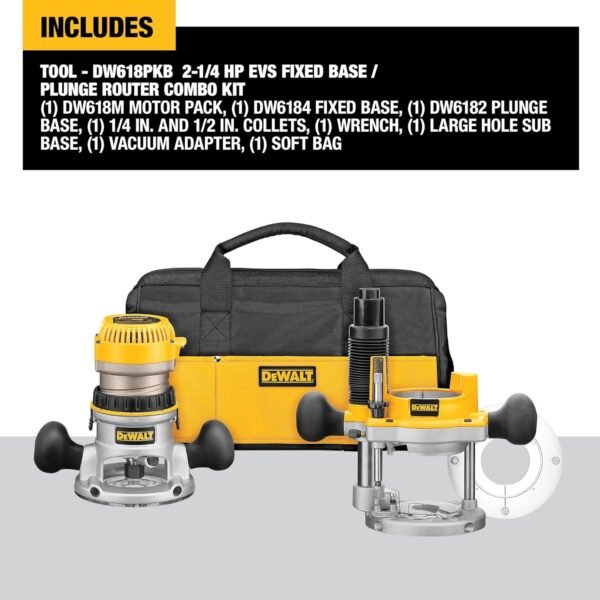 81CUa54kEyL._AC_SL1500_ DEWALT DW618PKB Router Review Fixed and Plunge Base Kit for Professionals