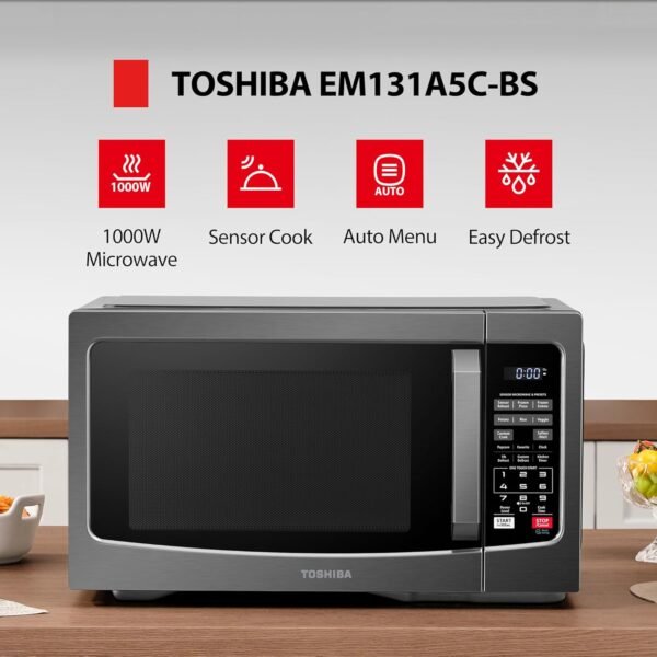 81Gpf4lmsL._AC_SL1500_ TOSHIBA EM131A5C-BS Countertop Microwave review best features, smart sensors, and performance