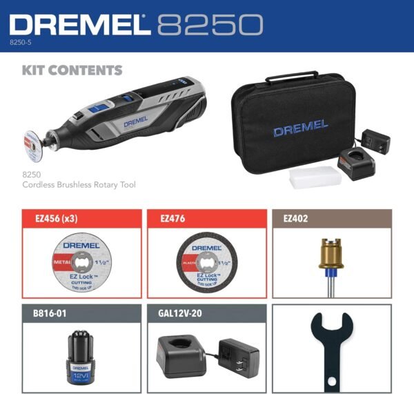 81T9CWxcpvL._AC_SL1500_ Dremel 8250 Cordless Rotary Tool Review High Performance with Brushless Motor and Accessories