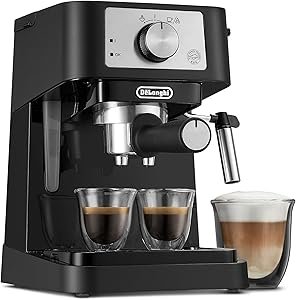 De'Longhi Stilosa Manual Espresso Machine Review Compact Design with 15 Bar Pressure