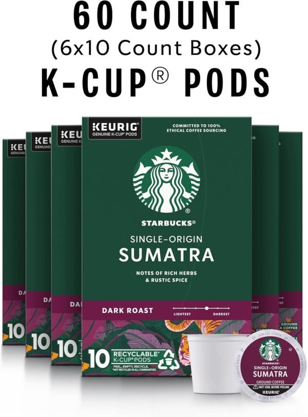 Starbucks Sumatra Dark Roast Coffee K-Cups Review Bold Flavor and Ethical Sourcing