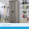Suncast Tall Storage Cabinet review durable platinum resin garage organization solution