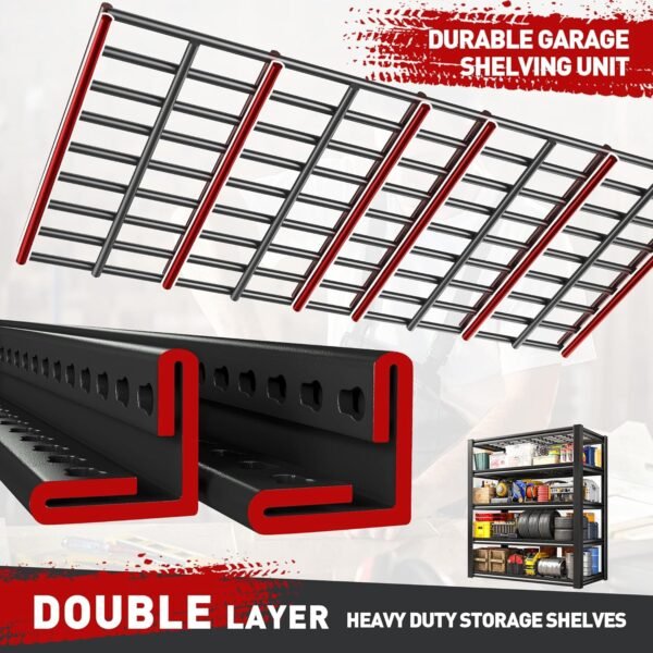 REIBII garage shelving review heavy duty adjustable metal shelves 3000lbs storage unit