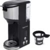 81zwlL7H3ML._AC_SL1500_ Amazon Basics Single Serve Coffee Maker AB-1178B review compact design and dual brewing options