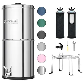 Purewell Gravity Water Filter System Review Best 3-Stage Countertop Filtration
