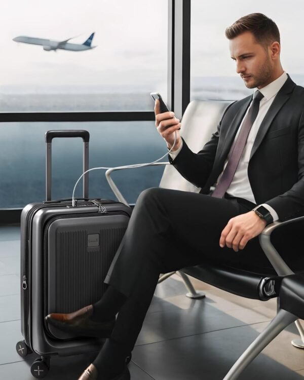 712UAxWauhL._AC_SL1500_ LUGGEX Carry-On Luggage 20 Inch Review Expandable Hard Shell Suitcase with USB Port