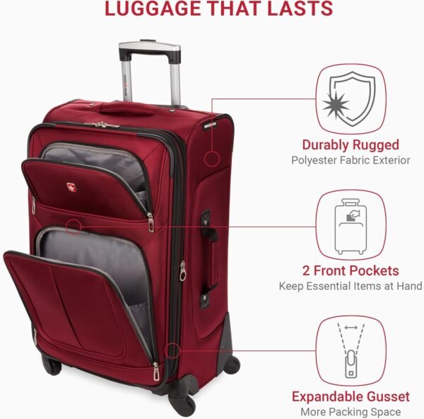 71BG47WgJzL._AC_SL1500_ SwissGear Sion Softside Expandable Luggage Review Best Checked Medium Suitcase for Travel