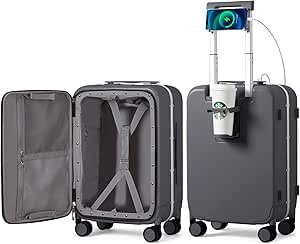 71Z1x-BvPGL.__AC_SX300_SY300_QL70_ML2_ Mixi Carry On Luggage Review with Charger and Spinner Wheels Rock Gray