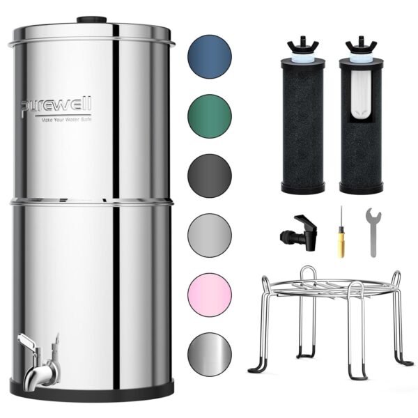Purewell Gravity Water Filter System Review Best 3-Stage Countertop Filtration