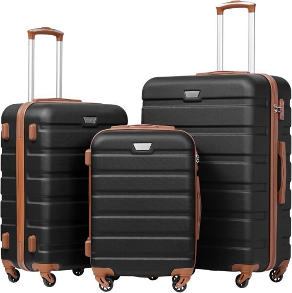 818miQalyUL._AC_SL1500_ Coolife Luggage 3 Piece Set Review Lightweight Durable Spinner Suitcase TSA Lock