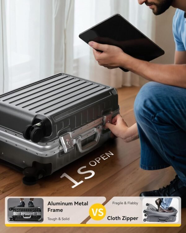 LUGGEX Carry On Luggage 8010-NV20 Review Unzippable Hard Shell Spinner Suitcase Experience