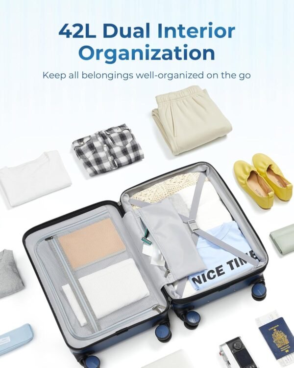 81ccW3QKx4L._AC_SL1500_ BAGSMART Carry On Luggage Review Expanding Airline Approved 20 Inch Spinner Suitcase